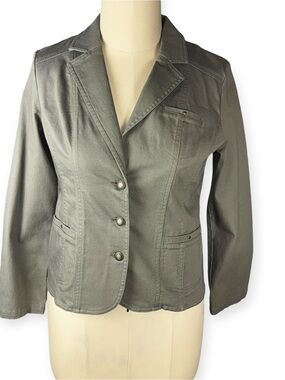 FDJ French Dressing Green Washed Stretch Denim Blazer Jacket M